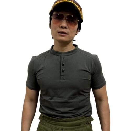 HT1019 Read Description! Super Quality Mans 65% Merino Wool Casual Smooth High Elasticity Flexibility 6 Colours Henley Tee