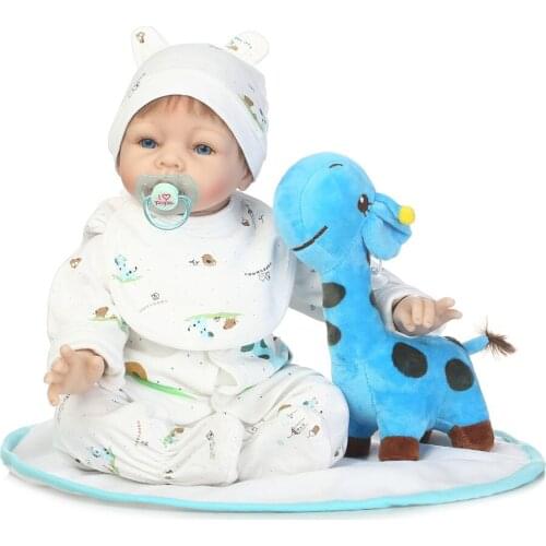 55cm Soft Body Silicone Reborn Baby Dolls For kids Playmate 55 cm newborn bebe Dolls Reborn Fashion Boneca Gift