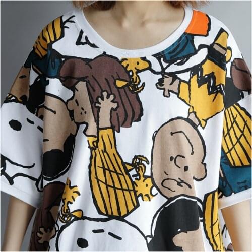 Kawaii t-shirt Cotton Women Tshirt 2019 Summer Vogue Print Tee Plus Size Cartoon T Shirt Korean TShirts Tops Femme Dog Clothes