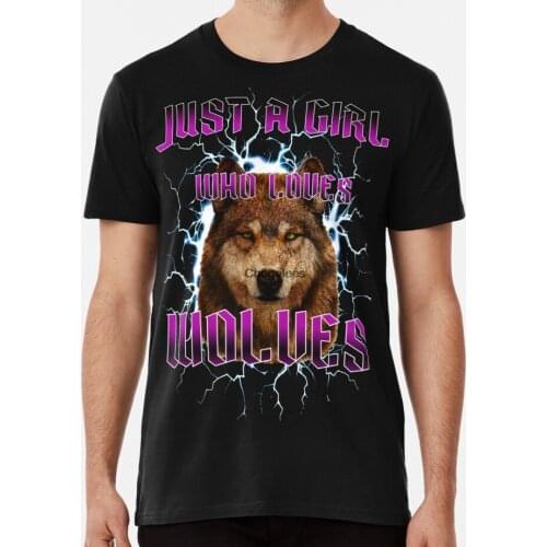 Men Shirt just a girl who loves wolves Women tshirt