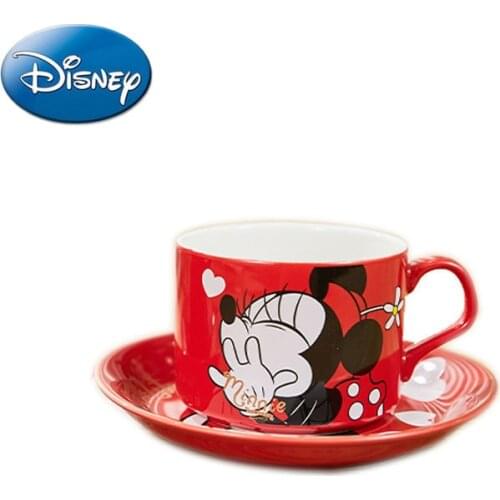 Disney Cute Minnie Afternoon Tea Coffee Ceramic Cup and Saucer Set Coffee Cup