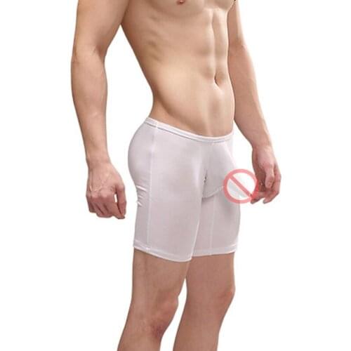 New men boxer tight modal sexy jj bags panties long boxer underwear pouch men penis sheath plus size