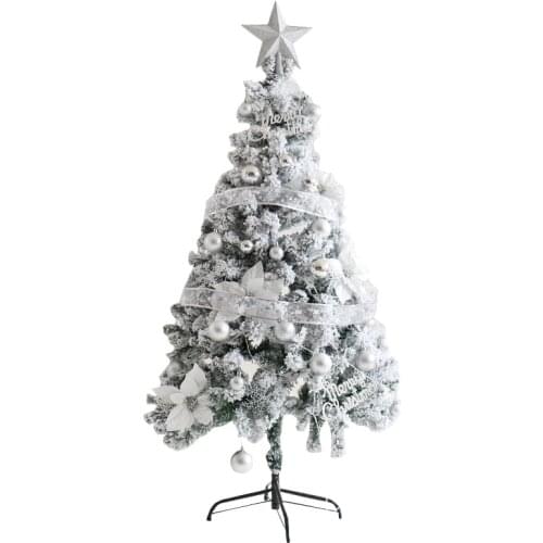 GY Christmas Tree Home Shopping Window Decoration Christmas Scene Photo Decoration 1.5 Cedar Flocking Silver Package