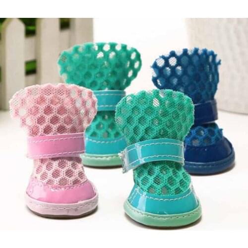 Pet shoes dog shoes summer breathable comfortable mesh sandals Teddy Bomeibi bear small dog feet set pet supplies