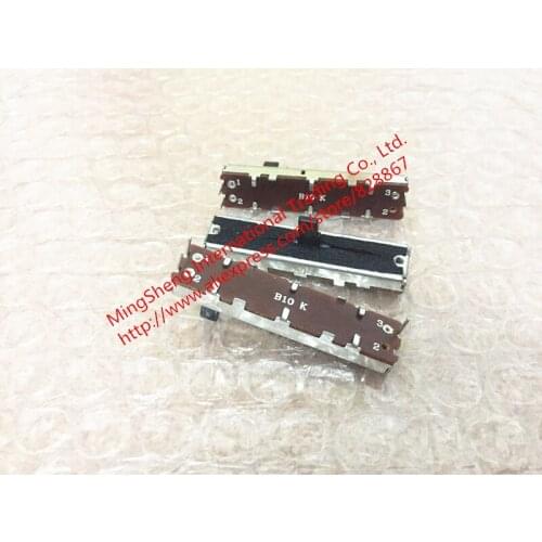Original new 100% direct sliding push-pull potentiometer balanced mixer fader 45mm mono B10K B100K point (SWITCH)