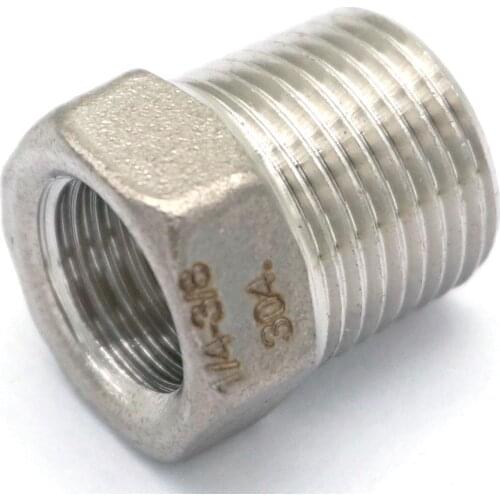 304 Stainless Steel Reducer 3/8" BSP Male Thread to 1/4" BSP Female Thread Reducing Bush adapter Fitting Gas Air Water Fuel