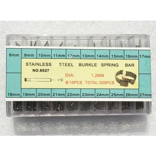 300pcs 8mm to 27mm Watch Band Friction Pins for Clasps with 1.2mm Head