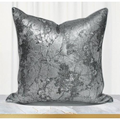 Luxury Cushion Cover Silver Gray Geometric Abstract Pillowcase 50x50 Modern Throw Pillow Cover For Livingroom Sofa Home Deco