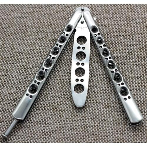 Silver CS Butterfly Knife toys no sharp hold