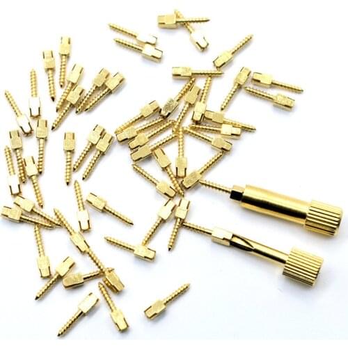 Dental Intrusment 50PCS Screw Post Gold Plated Screw Post Dental Materials Use For Root Canal Treatment Dentist Tool