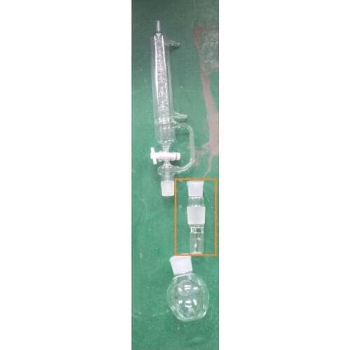Extraction apparatus improved,Soxhlet with coled-bulb condenser and ground glass joints,with PTFE switch valve,Flask 250ml