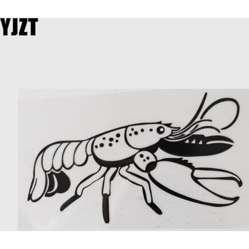 YJZT 15.2CM×9.2CM Personality Animal Vinyl Crayfish Decal Black/Silver Car Stickers 13D-0936