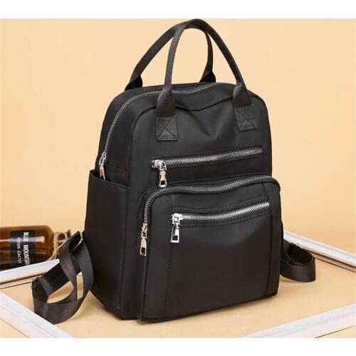 Women Backpack 2021 Travel Casual Waterproof Womens School Shoulder Bags Female Large Capacity Oxford Rucksack Black Purse Sac