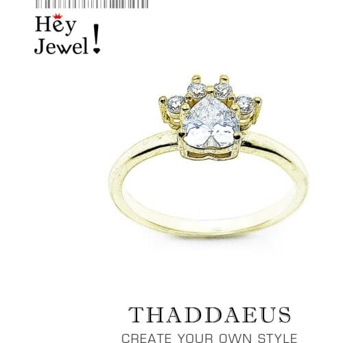 Ring Paw Cat Gold,Europe Style Delicate Fine Jewerly For Women Cat Lovers,2021 Summer Brand New Gift In 925 Sterling Silver