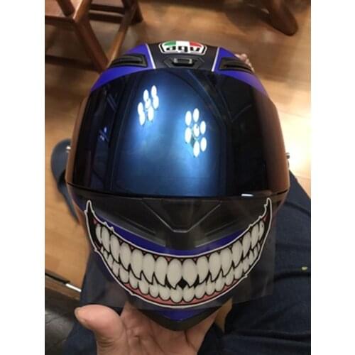 1Pcs Car Stickers Helmet DIY Decorate Car Styling Decals Self Adhesive Smile Tattoo Clipart Funny Refrigerator Motorcycle Bumper