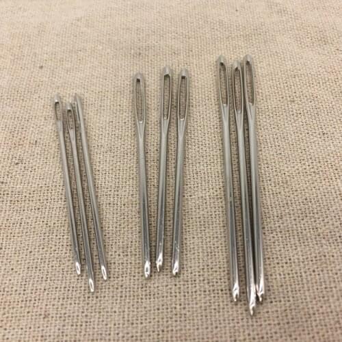 12Pcs 3 sizes Large-eye Stainless Steel Blunt Needles Yarn Knitting Cross Stitch Needles Sewing Tools