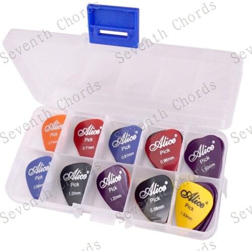 50 Pcs/Box Mix Color Electric Guitar Acoustic Guitar Picks Plectrum Plectra 0.58/0.71/0.81/0.96/1.20/1.50mm Thickness