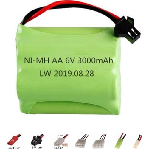 Upgrade 6v 3000mah NiMH Battery For Rc Toys Cars Tanks Robots Guns Boats AA Ni-MH 2400mah 6v Rechargeable Battery Pack 1PCS