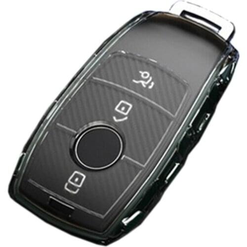 TPU Car Key Case Cover Protector Fob Remote Carbon Fiber Protector For E Class