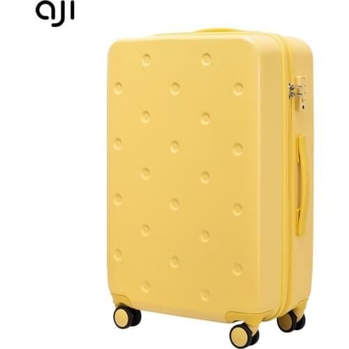 AJI Original Design Rolling Luggage Men Women Travel Suitcase Carry On 20 24 Inch 100% PC Material