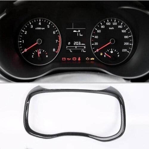 For KIA K2 2017 1PC Carbon Fiber ABS Chrome Car Dashboard Decoration Central Control Cover Trim Molding Car Styling Accessories