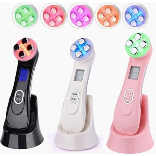 Electric Facial LED Photon Light Therapy Beauty Machine 5 in 1 Frequency Led Brightening Skin Tightening Device