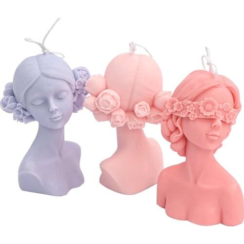 Food Grade Silicone Candle Mold Artistic Blindfolded Braided Beauty Plaster Making Low Temperature Resistance Soap Mould