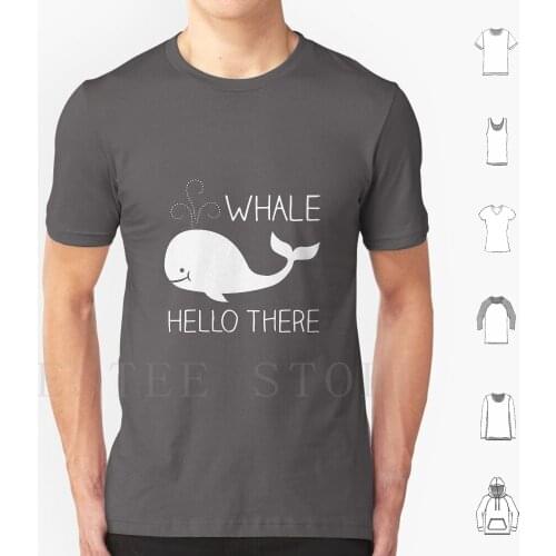 Whale Hello There Save Whale T Shirt Cotton Men DIY Print Funny Cute Whale Save Whale Orca Fish Ocean Blue