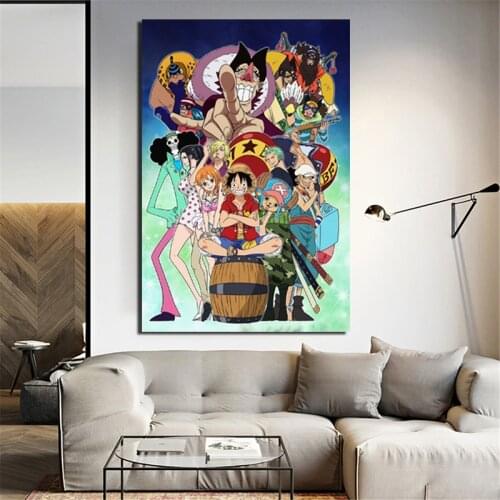 Canvas Wall Art One Piece Home Decoration Hd Print Modular Japan Cartoon Character Picture Posters Painting For Bedroom Frame