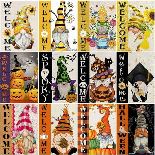 HUACAN 5D DIY Diamond Painting Christmas Santa Claus Diamond Embroidery Cartoon Full Square Round Mosaic Welcome Home Decor