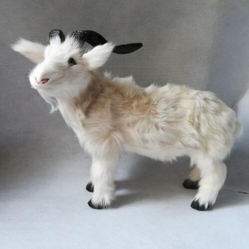 Simulation sheep toy polyethylene & furs lovely white goat hard model about 35x29cm Xmas gift b1077