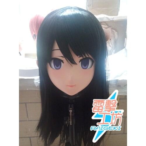KM9194) Handmade Female Sweet Girl Resin Crossdress Outfit Cosplay Japanese Animegao Role Play Kigurumi Mask