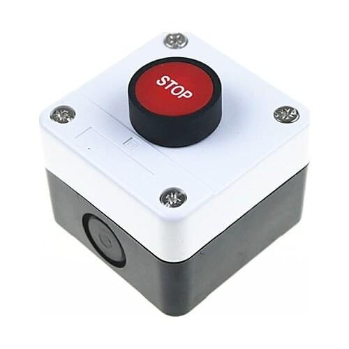 Red emergency stop button control box HB2-B10 waterproof switch box STOP button 1 normally closed