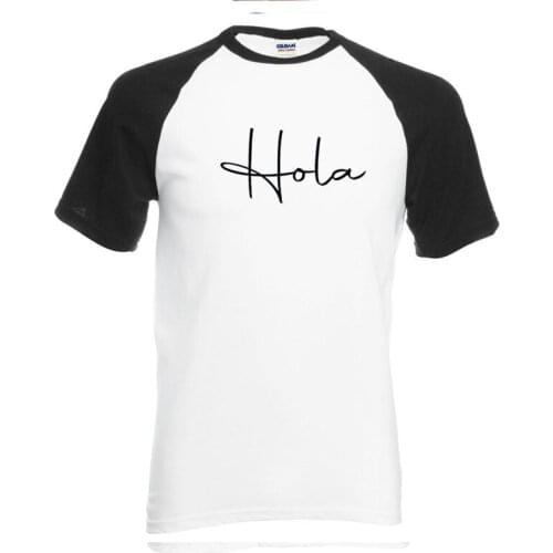 Summer mens hola Spanish impression mens T-shirt casual cotton T-shirt funny gift mens Shinjuku