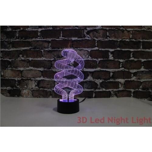 Top Sale Living Room Table Lighting 3D Helix Led Indoor Deco Night Lights with RoHS Certificate YJM-2898