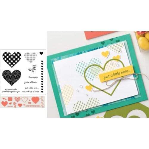 Lots Of Heart Metal Cutting Dies And Stamps Stencils for DIY Scrapbooking Album Photo Embossing Mold New Cutting Dies for 2021