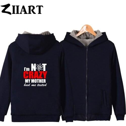 Atom Electron Model Structure I'm Not Crazy My Mother Had Me Tested Girls Woman Full Zip Autumn Winter Plus Velvet Parkas ZIIART