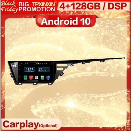 4+128G Carplay 2 Din Android Screen Multimedia Stereo Receiver For Toyota Camry 2018 GPS Wifi Video Radio Audio Player Head Unit