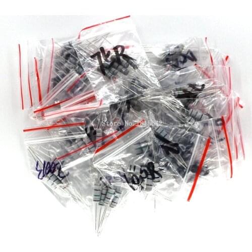 150PCS/Lot Carbon Film Resistor Kit 2W 0.1R ohm-750R ohm 30Kinds Each 5 pcs 2w 0.1ohm-750ohm Color Ring Resistance