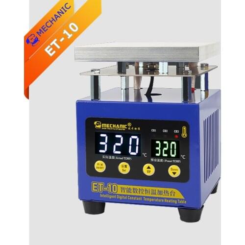 Heating Table MECHANIC ET-10 Intelligent Constant Temperature Double Digital Display For Repairing LED Lamp Of Mobile Phone PCB