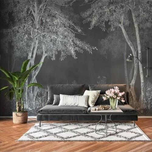 Custom Any Size Mural Wallpaper Modern Abstract Forest Woods Background Wall Paper Living Room Bedroom Nordic Home Decor Fresco