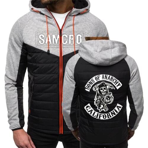 2021NEW Spring Autumn Men Hoodies Sons Of Anarchy Fashion Print Coat Male Casual Padded jacket Sport Zipper SAMCRO Top