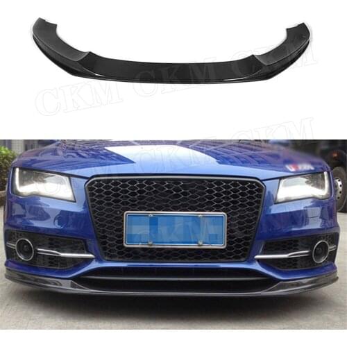 Front Bumper Lip Spoiler Apron for Audi A7 S7 Sline 2012 2013 2014 2015 Carbon Fiber / FRP Front Extension Chin Shovel