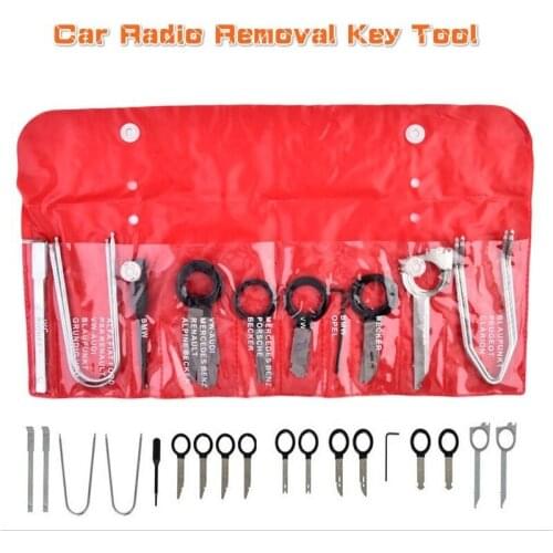 Professional Automotive Audio Stereo CD Player Radio Removal Keys Tool Kit - 20 Pieces