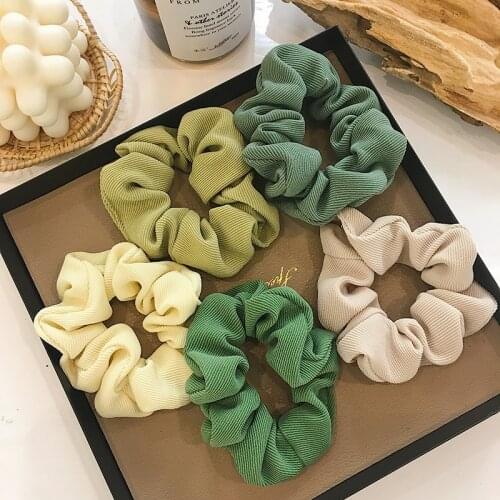 Women Scrunchie Solid Color Ponytail Holders Hair Scrunchies Girls Autumn Winter Elastic Large Size Hair Rings Hair Accessoires