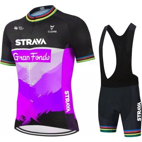 2021 Strava Summer Cycling Jersey Set Breathable MTB Cycling Clothing Mountain Bike Wear Clothes Maillot Ropa Ciclismo Hombre