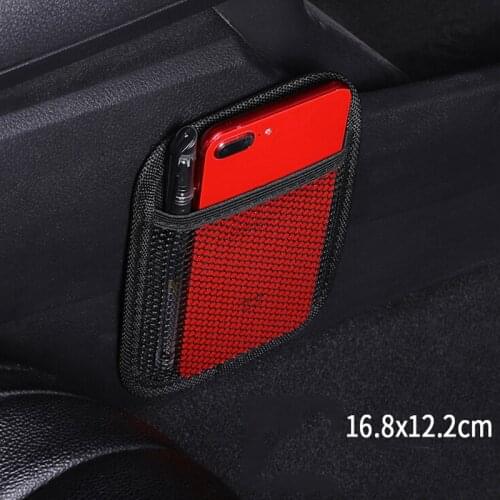 Universal Black Car Back Seat Vehicle Stick-up Mesh Net Organizer Storage Bag Phone Holder Organizer Pouch Car-styling accessory