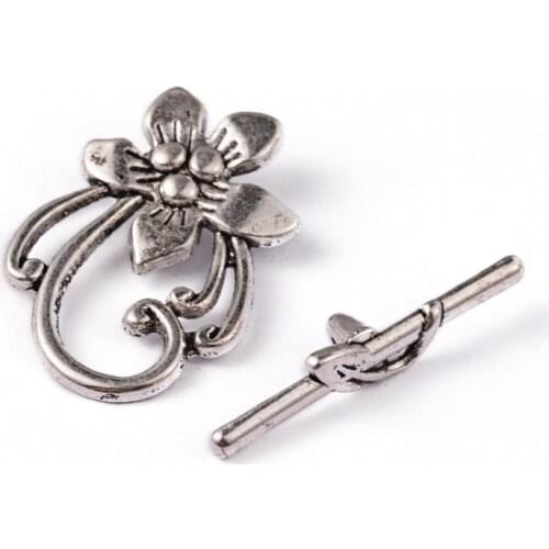 Flower-Shaped Vintage Alloy OT Buckle DIY Necklace Bracelet a Pair of Buckles Metal Button Jewelry Accessories Wholesale
