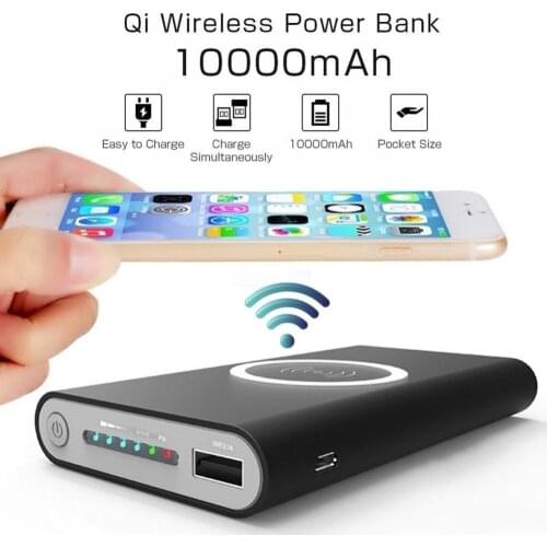Qi Wireless Charger Power Bank 10000mAh Portable USB Wireless Battery Charger Pack for iPhone 11 pro 12 XR Samsung S20 Powerbank