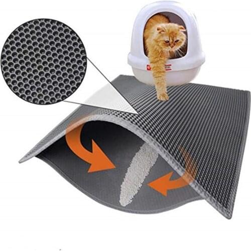 Pet Cat EVA Litter Mat Waterproof Double Layer Cat Litter Trapping Pet Litter Box Mat Clean Pad Products For Cats Accessories